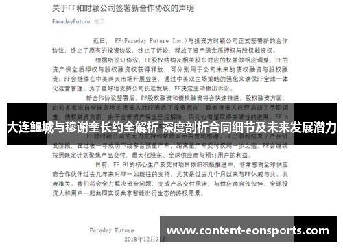 大连鲲城与穆谢奎长约全解析 深度剖析合同细节及未来发展潜力