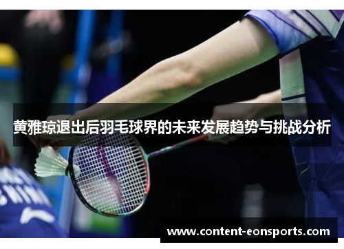 黄雅琼退出后羽毛球界的未来发展趋势与挑战分析